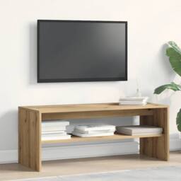 Berkfield Home TV Cabinet Artisan Oak 100x40x40 cm Engineered Wood in Brown - Size: 100 x 40 x 40 cm - thumbnail 3