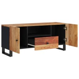 Berkfield Home TV Cabinet 105x33.5x46 cm Solid Wood Acacia&Engineered Wood in Brown - thumbnail 1