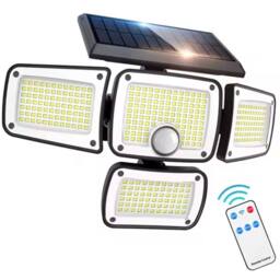 Havendro 346 LED Solar Power Motion Sensor Wall Light Outdoor Garden Lamp in Black - thumbnail 1