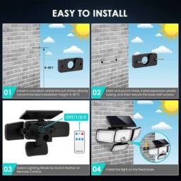 Havendro 346 LED Solar Power Motion Sensor Wall Light Outdoor Garden Lamp in Black - thumbnail 5