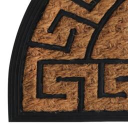 Berkfield Home Durable Door Mat Half Round 45x75 cm Rubber & Coir in Brown - thumbnail 6