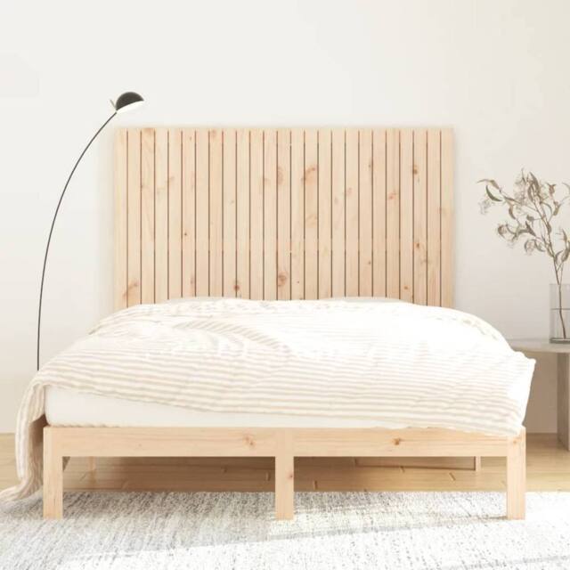 Berkfield Home Wall Headboard 159.5x3x110 cm Solid Wood Pine in Natural - image 1
