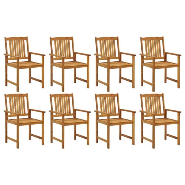 Berkfield Home Garden Chairs 8 pcs Solid Acacia Wood in Brown - image 1