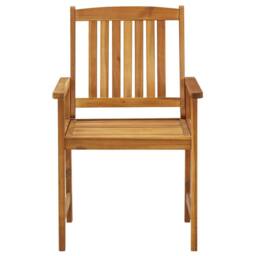 Berkfield Home Garden Chairs 8 pcs Solid Acacia Wood in Brown - thumbnail 4