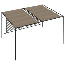 Berkfield Home Gazebo with Retractable Roof 3x4x2.3 m Taupe 180 g/m ² in Beige - thumbnail 4