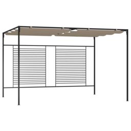 Berkfield Home Gazebo with Retractable Roof 3x4x2.3 m Taupe 180 g/m ² in Beige - thumbnail 1