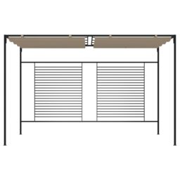 Berkfield Home Gazebo with Retractable Roof 3x4x2.3 m Taupe 180 g/m ² in Beige - thumbnail 2