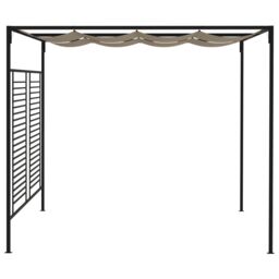 Berkfield Home Gazebo with Retractable Roof 3x4x2.3 m Taupe 180 g/m ² in Beige - thumbnail 3