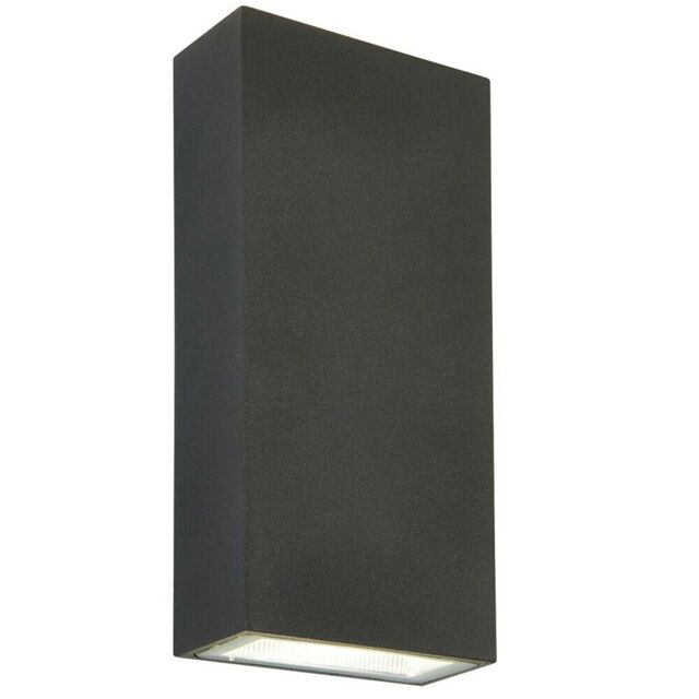 Loops IP44 Outdoor Up & Down Wall Light Dark Anthracite Grey 5W Cool White LED Accent - image 1