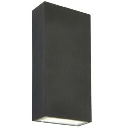 Loops IP44 Outdoor Up & Down Wall Light Dark Anthracite Grey 5W Cool White LED Accent