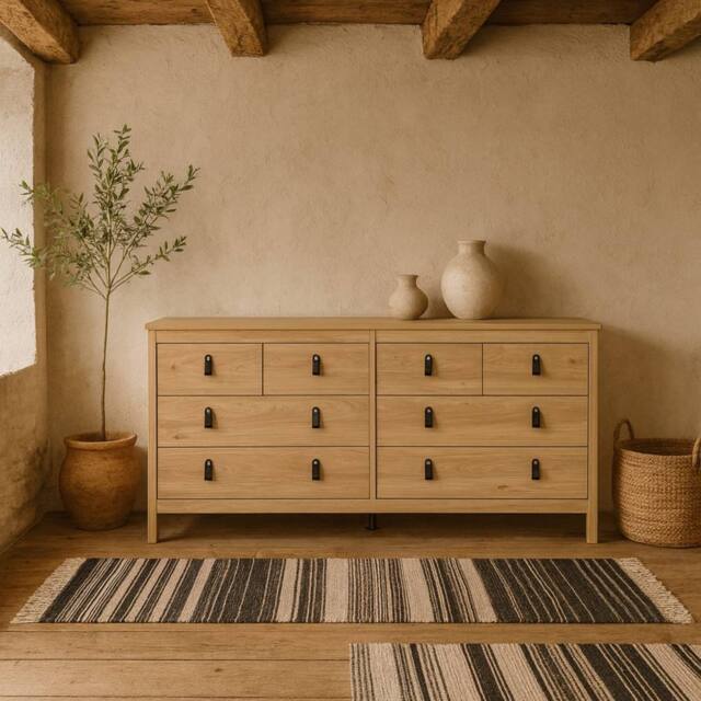 Wyld Haus Barcelona Natural Oak Double Dresser 8 Drawers - image 1