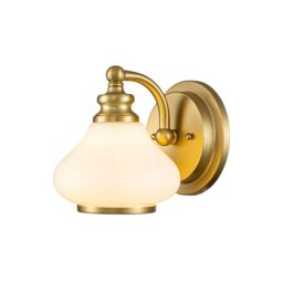 Netlighting Hinkley Ainsley Wall Lamp Brushed Brass IP44 in Yellow - thumbnail 1