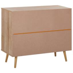 Wyld and Coco Ponca 3-Drawer Chest - Rattan Front Pine Legs Light Brown 90 x 79 cm - thumbnail 5