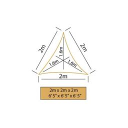 Primrose 2m Triangle Water Resistant Patio Sun Shade 96.5% UV Block Free Rope in Off-White - thumbnail 6