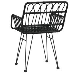 Berkfield Home Garden Chairs 2 pcs with Armrest Black 56x64x80 cm PE Rattan - Size: 56 x 64 x 80 cm - thumbnail 6