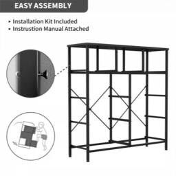 SPETLEK Fabric Chest of Drawers 9 Drawer Dresser Bedroom Bedside Storage in Dark Grey - thumbnail 3