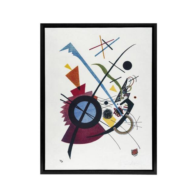 "Artery8 Violet Abstract Painting Wassily Kandinsky Framed Canvas Wall Art in White - Size: W12"" x H16""" - image 1