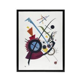 "Artery8 Violet Abstract Painting Wassily Kandinsky Framed Canvas Wall Art in White - Size: W12"" x H16""" - thumbnail 1