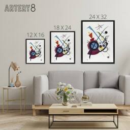 "Artery8 Violet Abstract Painting Wassily Kandinsky Framed Canvas Wall Art in White - Size: W12"" x H16""" - thumbnail 4