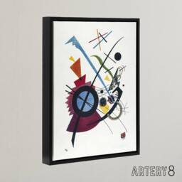 "Artery8 Violet Abstract Painting Wassily Kandinsky Framed Canvas Wall Art in White - Size: W12"" x H16""" - thumbnail 2