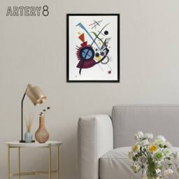 "Artery8 Violet Abstract Painting Wassily Kandinsky Framed Canvas Wall Art in White - Size: W12"" x H16""" - thumbnail 3