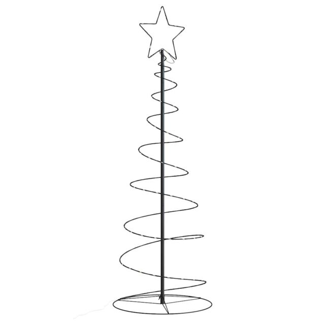 Berkfield Home Christmas Tree Light Cone 100 LEDs Warm White 150 cm in Black - image 1