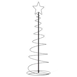 Berkfield Home Christmas Tree Light Cone 100 LEDs Warm White 150 cm in Black - thumbnail 5