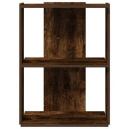 Berkfield Home Elegant Bookcase 3-Tier Smoked Oak 60x30x80 cm Engineered Wood in Brown - Size: 60 x 30 x 80 cm - thumbnail 4