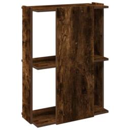 Berkfield Home Elegant Bookcase 3-Tier Smoked Oak 60x30x80 cm Engineered Wood in Brown - Size: 60 x 30 x 80 cm - thumbnail 6