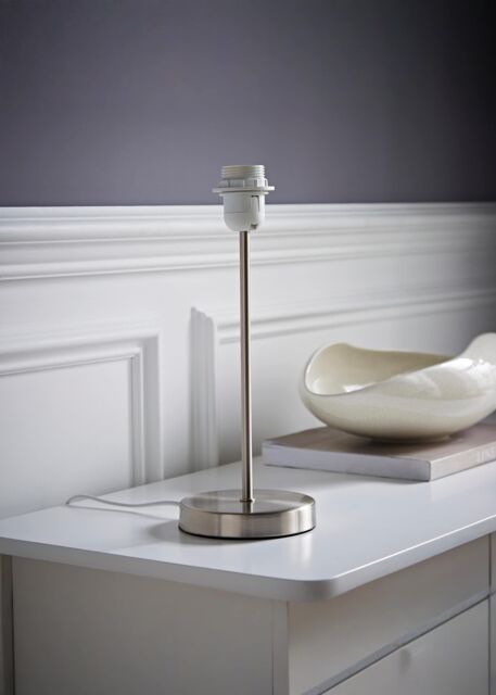 ValueLights Charlie Modern Stem Brushed Chrome Table Lamp Base in Metallic Silver - image 1