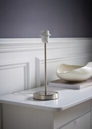 ValueLights Charlie Modern Stem Brushed Chrome Table Lamp Base in Metallic Silver