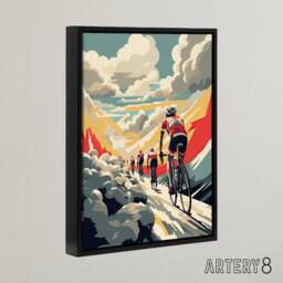 "Artery8 Paris Roubaix Cycling Race Sport Framed Canvas Wall Art Print - Size: W12"" x H16""" - thumbnail 2