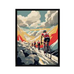 "Artery8 Paris Roubaix Cycling Race Sport Framed Canvas Wall Art Print - Size: W12"" x H16""" - thumbnail 1