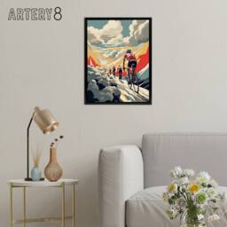 "Artery8 Paris Roubaix Cycling Race Sport Framed Canvas Wall Art Print - Size: W12"" x H16""" - thumbnail 3