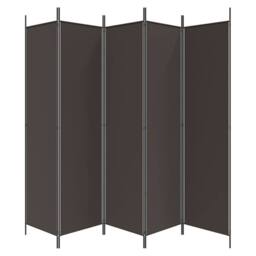 Berkfield Home 5-Panel Room Divider Brown 250x200 cm Fabric - thumbnail 4