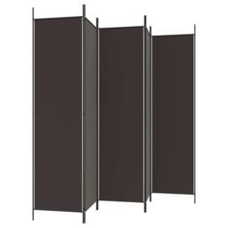 Berkfield Home 5-Panel Room Divider Brown 250x200 cm Fabric - thumbnail 5