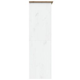 Berkfield Home Wardrobe BODO White & Brown 151.5x52x176.5cm Solid Wood Pine - Size: 151.5x52x176.5 cm - thumbnail 5