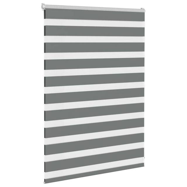 Berkfield Home Elegant Zebra Blind Dark Grey 100x100 cm Fabric Width 95.9 cm Pol - image 1