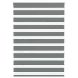 Berkfield Home Elegant Zebra Blind Dark Grey 100x100 cm Fabric Width 95.9 cm Pol - thumbnail 2