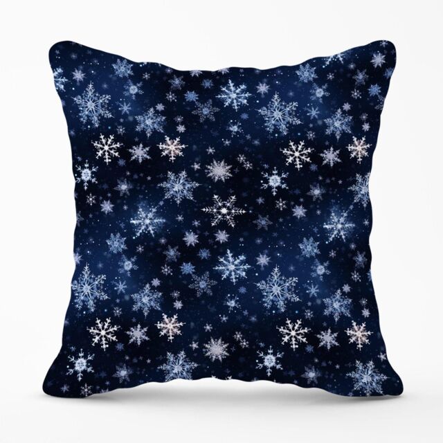 Warren Reed - Designer Dreamy & Magical Snowflake Outdoor Cushion in Blue - Size: 45 cm x 45 cm - image 1