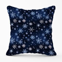 Warren Reed - Designer Dreamy & Magical Snowflake Outdoor Cushion in Blue - Size: 45 cm x 45 cm - thumbnail 1