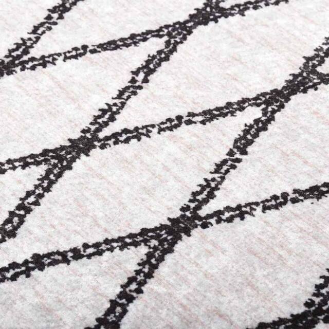 Berkfield Home Rug Washable 80x150 cm Black & White Anti Slip - Size: 100 cm diameter - image 1