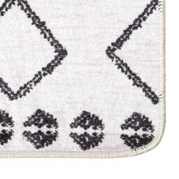 Berkfield Home Rug Washable 80x150 cm Black & White Anti Slip - Size: 100 cm diameter - thumbnail 3