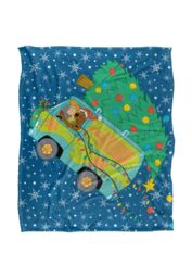 Warner Brothers Scooby Doo Oh Christmas Tree Van Silky Touch Super Soft Throw Blanket in White - thumbnail 1