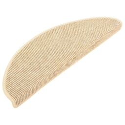 Berkfield Home Stair Mats Self-adhesive Sisal-Look 15 pcs 65x21x4 cm Beige - Size: Medium - thumbnail 2