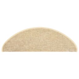 Berkfield Home Stair Mats Self-adhesive Sisal-Look 15 pcs 65x21x4 cm Beige - Size: Medium - thumbnail 4