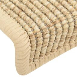 Berkfield Home Stair Mats Self-adhesive Sisal-Look 15 pcs 65x21x4 cm Beige - Size: Medium - thumbnail 6