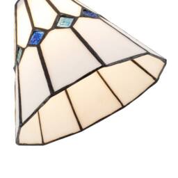 Happy Homewares White Glass Tiffany Pendant Light Shade with Midnight Blue Diamonds - thumbnail 6