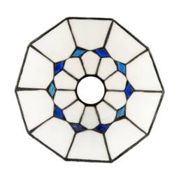 Happy Homewares White Glass Tiffany Pendant Light Shade with Midnight Blue Diamonds - thumbnail 3