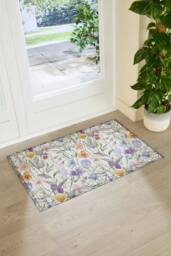Artsy Mats Watercolour Wild Flowers Doormat - Size: 60 cm x 90 cm - thumbnail 2